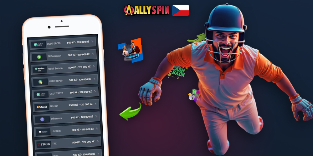 Přehled platebních metod pro výběr v Allyspin Casino včetně kryptoměn a karet